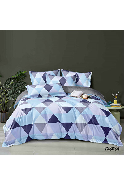 FIONNA.RO Finet Bed Linen With Elastic 1 Person - Blue Triangles