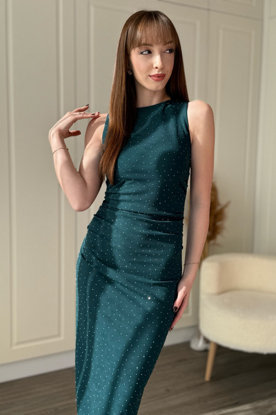 Dilay Gökoğlu Butik Draped Stone Midi Dress