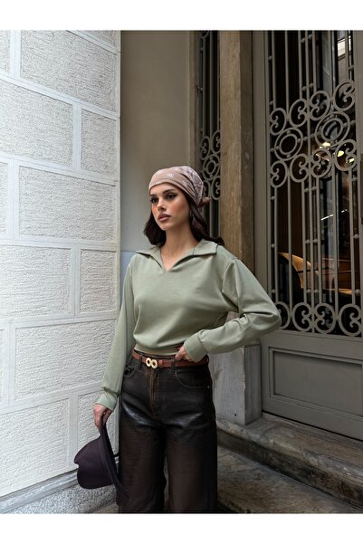 BEJNA Women's Polo Neck Modal Textured Soft Blouse