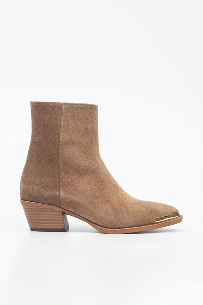 Milaura KADIN HAKİ SÜET GOLD DETAYLI HAKİKİ DERİ KOVBOY BOT 20510