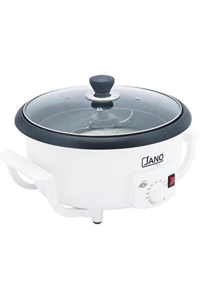 JANO Jano Electric Coffee Roaster with Glass Lid, Non-Stick, White, 90653, 2-Year Warranty