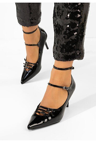 B T Shoes Monalisa black stiletto heel shoes