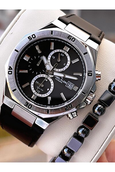 Daniel Klein Erkek Kol Saati 30 Metre Suya Dayanıklı Deri Kayış Kordon + Bile...