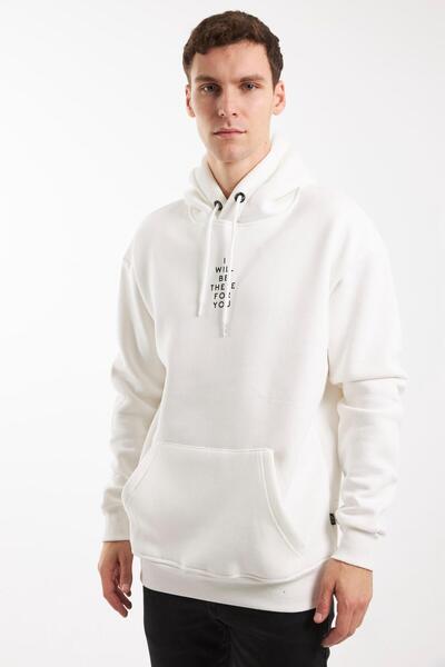 The Crow I Will You Bee There for You Off-White Hooded Zipless Sweatshirt