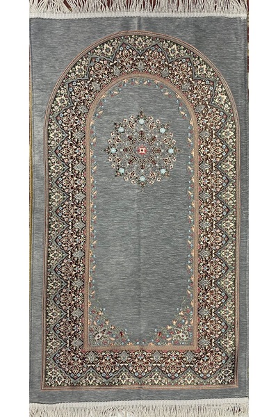 YEŞİL Premium | Desenli | Mihrablı | ASTARLI | Örgü saçak| Dokuma Seccade – O...