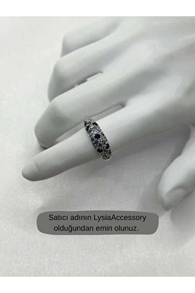 lysiaaccessory Silver Blue Zircon Stone Detailed Ring