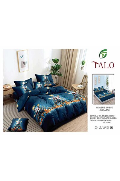 Talo Premium fine cotton bed linen – Christmas – with elastic – 6 pieces