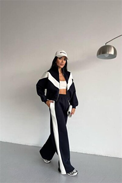 Neşeli Butik Women's Double Color Fleece Inside 3 Yarn Tracksuit Set Nbg122