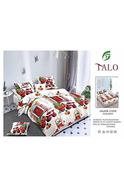 Talo Premium fine cotton bed linen – Christmas – with elastic – 6 pieces