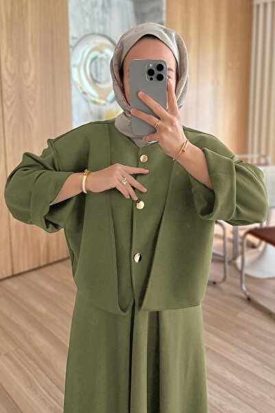 Ka Hijab Σετ Luna Modal με φούστα - Χακί