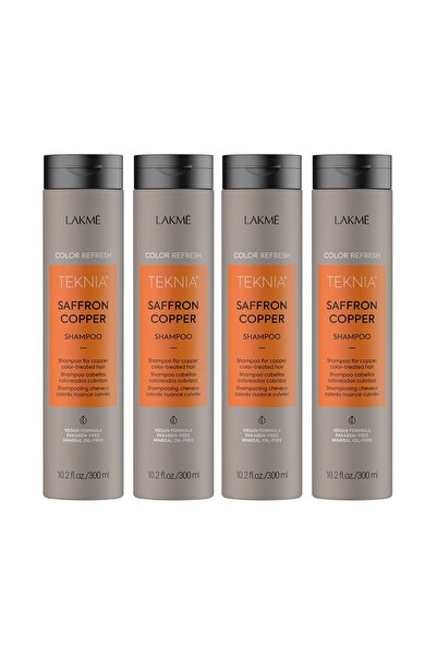 Lakme Σαμπουάν Saffron Copper 4 x 300ml - Συσκευασία για μαλλιά βαμμένα με χαλκό