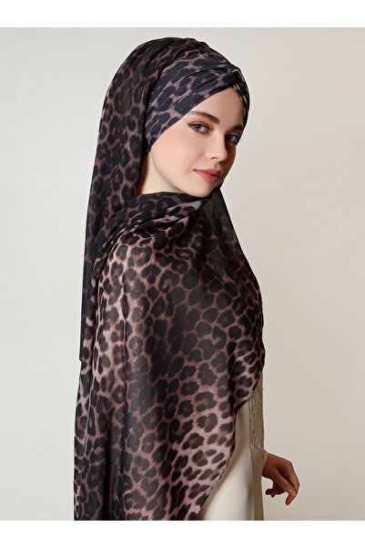 Differenza Leopar Düğüm Şifon Şal - Leopar