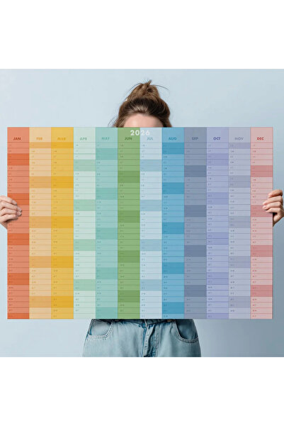 Onur Reklam Renkli 12 Aylık Büyük Duvar Takvimi – 70x50