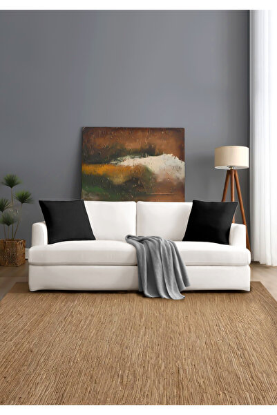 Monolisse Canvas 6-Piece Black Liquid-Proof Stain-Resistant Throw Pillow Cover 45 X 45 cm