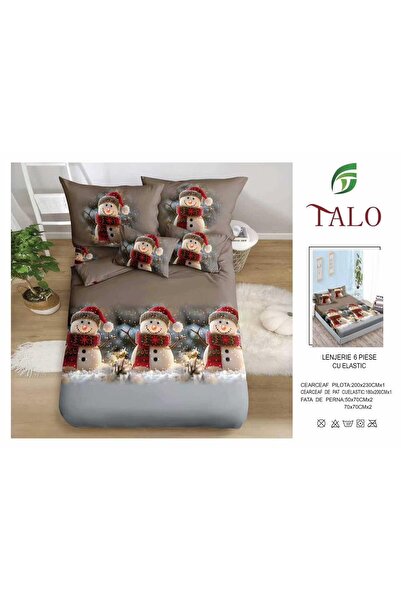 Talo Premium fine cotton bed linen – Christmas – with elastic – 6 pieces