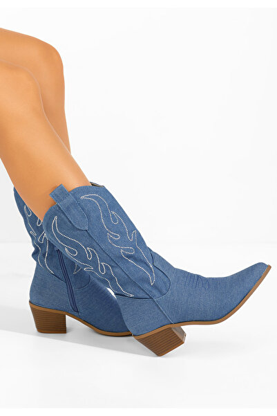 B T Shoes Καουμπόικες Μπότες Gevina Τζιν