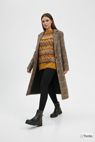 Mammamia Γυναικείες μπότες με λεοπάρ σχέδιο από γνήσιο δέρμα ορθοπεδικό με φερμουάρ, επίπεδη χοντρή σόλα καθημερινά M26/KB4240