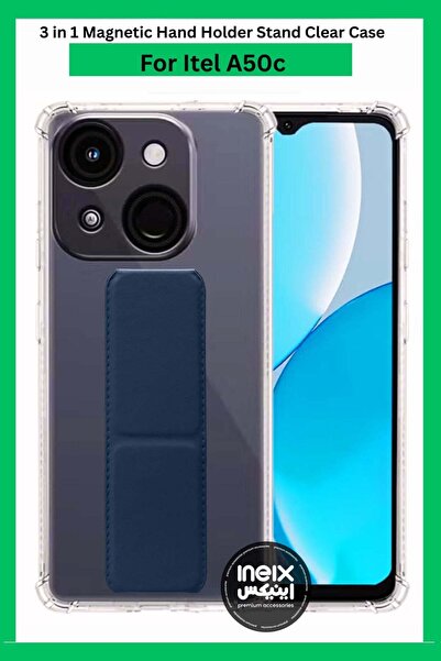 ineix 3-in-1 Magnetic Wrist Strap Hand Grip Stand Cover for Itel A50c,
