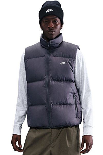 Nike Men's Vest Club Therma-Fit Men's Black Puffer Men's Vest Jacket Sleeveless Puffer Coat