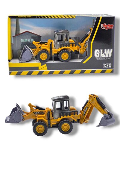 Fidan oyuncak 1:70 Alaşım Oyuncak Model Çift Fonksiyon Kepçeli Ekskavatör (18...