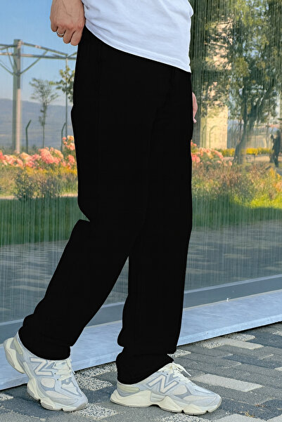 ElitWear Erkek Düz Baggy Rahat Kalıp Salaş Yıkamalı Pantolon SBG
