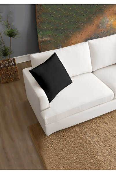 Monolisse Canvas 6-Piece Black Liquid-Proof Stain-Resistant Throw Pillow Cover 45 X 45 cm