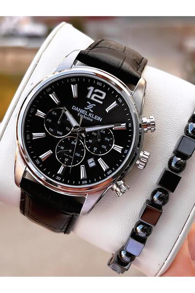 Daniel Klein Erkek Kol Saati 30 Metre Suya Dayanıklı Deri Kayış Kordon + Bile...
