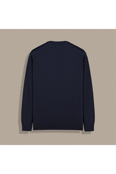 Sarar İNTERVİEW Bisiklet Yaka Lacivert Triko Kazak