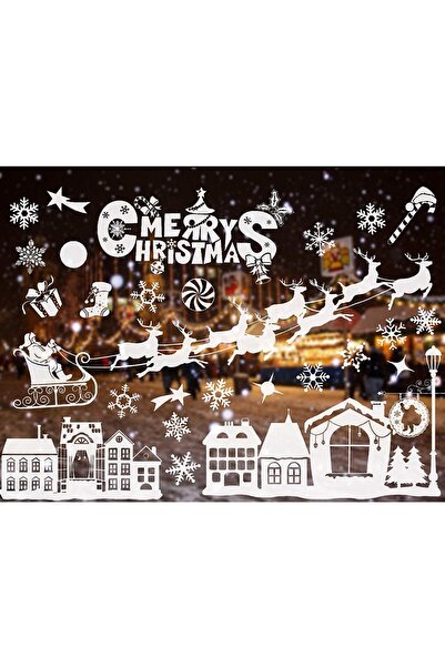 POLO SHOP Set of Christmas window stickers, sleigh with reindeer