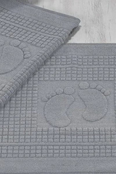 HRN Textile 3-Piece Cotton Foot Towel - Floor Mat Bathroom Set