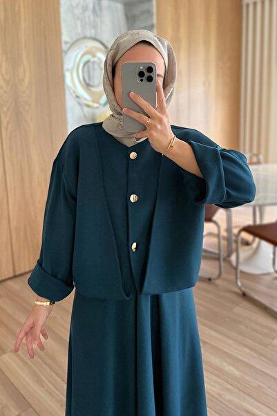 Ka Hijab Σετ Luna Modal με φούστα - Μπλε βενζίνη