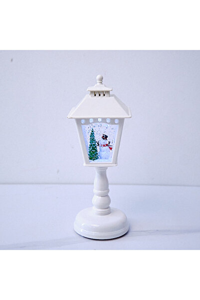 velve English musical Christmas decoration lantern, with LED, 21 cm, White SnowMan
