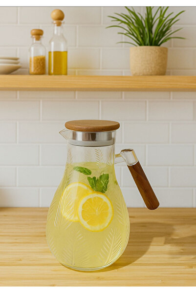 Pembelia Life Akasya Vakum Kapaklı Cam Sürahi