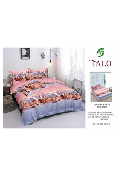 Talo Premium fine cotton bed linen – Christmas – with elastic – 6 pieces