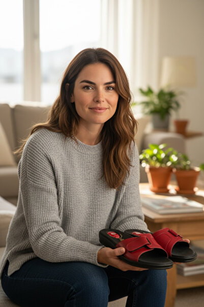 Ceyo Full Orthopedic Anatomical Red Heel Spur Special Home Slippers