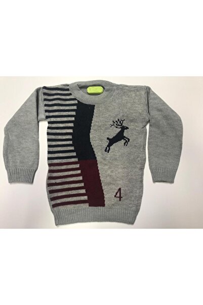 Baby Slon Kids Clup Kışlık bisiklet yaka desenli triko kazak erkek çocuk swea...