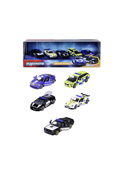 Simba MAJORETTE SET 5 MASINUTE DE POLITIE METALICE RESCUE WORLD 7.5CM