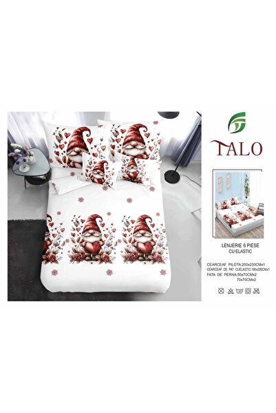 Talo Premium fine cotton bed linen – Christmas – with elastic – 6 pieces