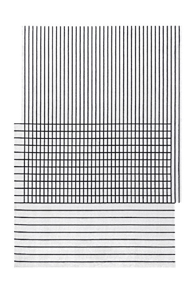 Koza Halı Pearl 51333K Krem Siyah – Modern Desen, Yumuşak Dokulu 8 mm Diolen & Akrilik Halı