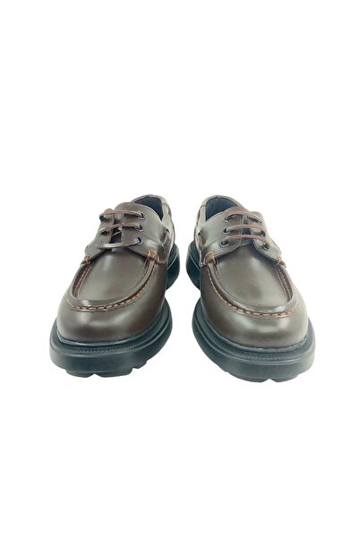 Oneka Shoes Men's Casual Brown Leather Lace-Up 420325Kt1600