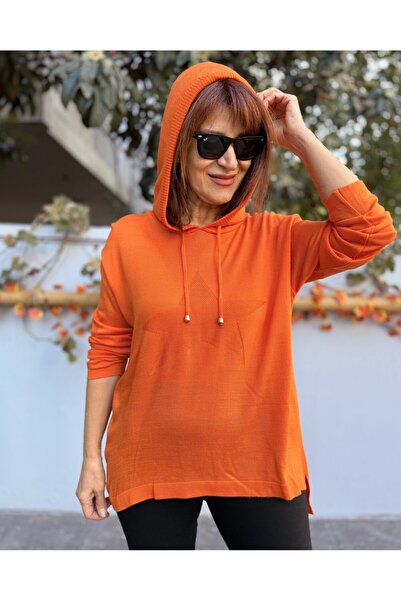 DenizEge Hooded Star Knitwear Orange