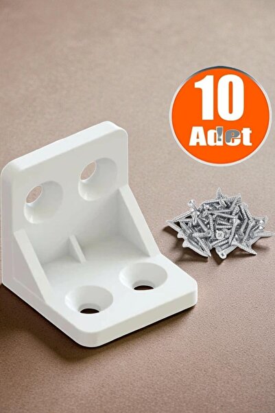 MH MiniHediye Mobilya Eşya Dolap Köşebent Bağlantı Sabitleme Sabitleyici L Gönye 28x28x28 Mm Plastik (10 ADET)