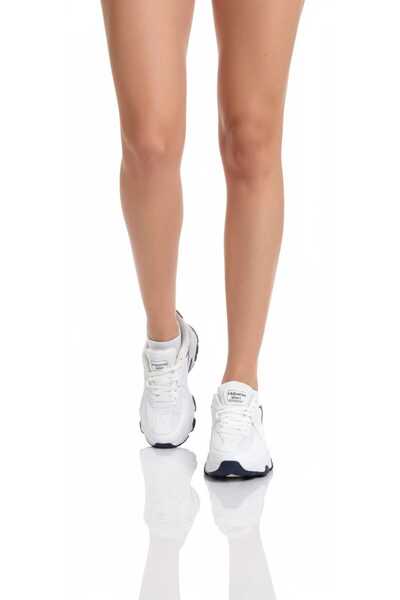 Moda Kadıköy Women's White Navy Blue Orthopedic Sneaker Shoes