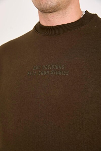 Store Fleece Inside Writing B Printed Relax Fit Men's Sweatshirt