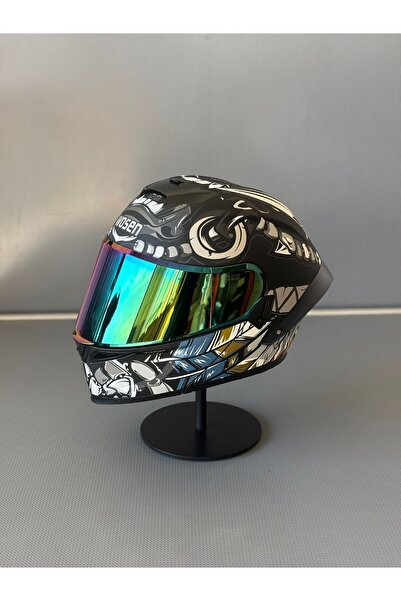 WOSEN Ws-202 Güneş Vizörlü Çene Açılır Kask MBLACK M1 (Renkli Vizörlü)