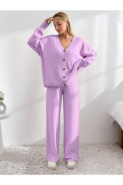 CLOUDY WEAR&DESİGN Γυναικείο Σετ Πλεκτό με Φαρδύ Γιακά oversized με Διπλό Κάτω μέρος