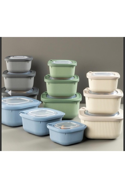 ELİFSU HOME 3 Piece Microline Storage Container Set (600-1100-1800 ml)