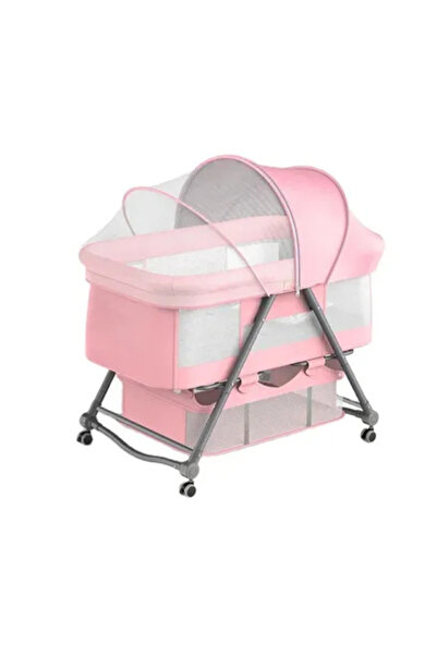 Other Baby Bassinet & Rocking Cradle with Safety Belt and Mosquito Net – Foldable with Adjustable Height