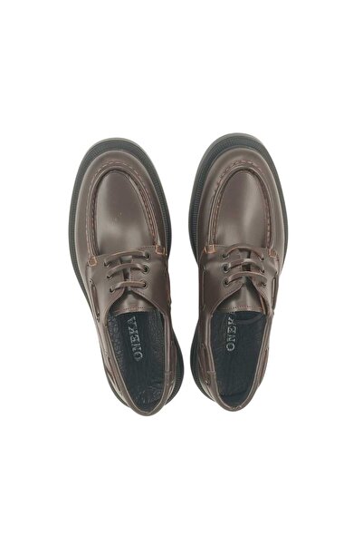 Oneka Shoes Men's Casual Brown Leather Lace-Up 420325Kt1600