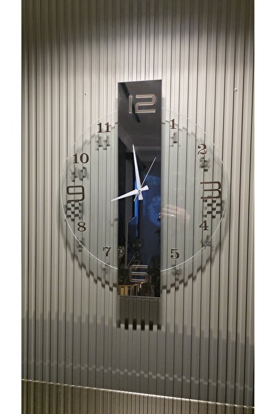 TEKNİK AYNA CAM SANAYİ NÜ DUVAR SAATİ 70 X 55 CM BRONZ FÜME GÜMÜŞ